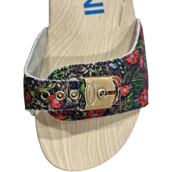 GANNI X Dr. Scholl Red Floral Slip on Low Heel Sandal Clogs Size 8 NEW - Picture 6 of 12